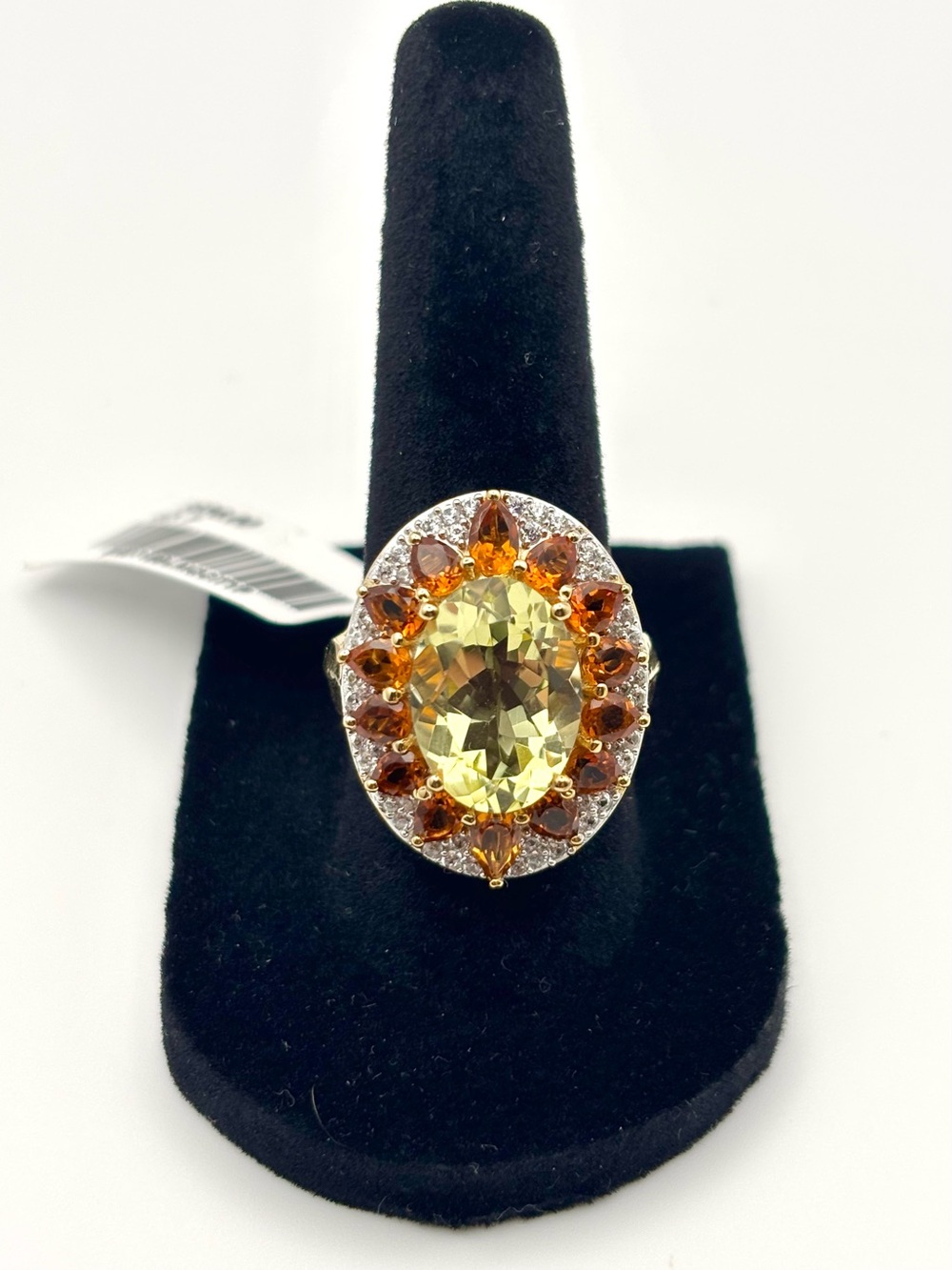 Gemstone sun statement ring